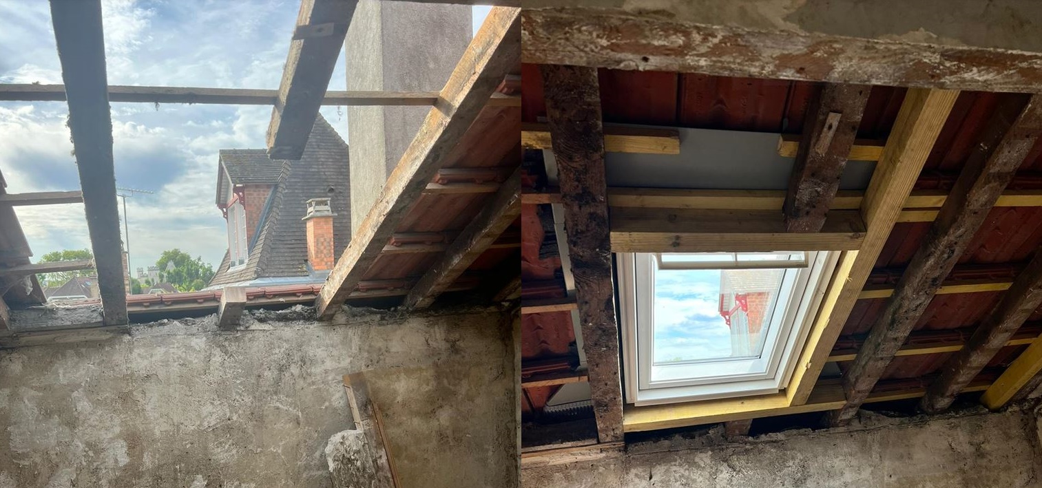 Pose de laine de verre sous écran sous-toiture, chantier Le Compagnon Jean